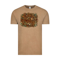 Vintage Coffee leopard leather turquoise background Vintage Tee - RanaPortraitStore