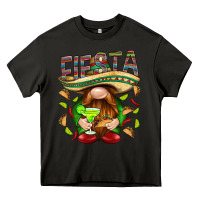 Asphalt Fiesta gnome with tacos Mexico Heavy Core Tee - HowdyJamesFarm