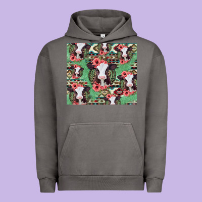 Baby Cow Floral Aztec Tumbler Urban Hoodie Designed By Jasminsmagicworld
