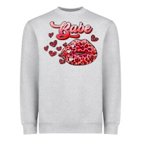 Heather Grey babe with kiss Heavyweight Sweatshirt - RanaPortraitStore