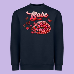 Babe With Kiss Heavyweight Sweatshirt Designed By Ranaportraitstore