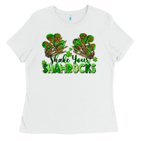 White Shake Your Shamrocks Ladies Tee - FaDigitalArtStudio