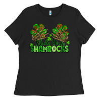 Black Shake Your Shamrocks Ladies Tee - FaDigitalArtStudio
