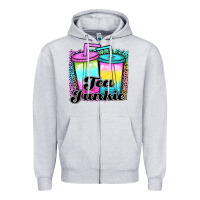Heather Grey tea junkie Zipper Hoodie - JahusDesignShop