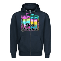 Navy tea junkie Zipper Hoodie - JahusDesignShop