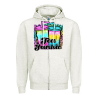 Oatmeal Heather tea junkie Zipper Hoodie - JahusDesignShop