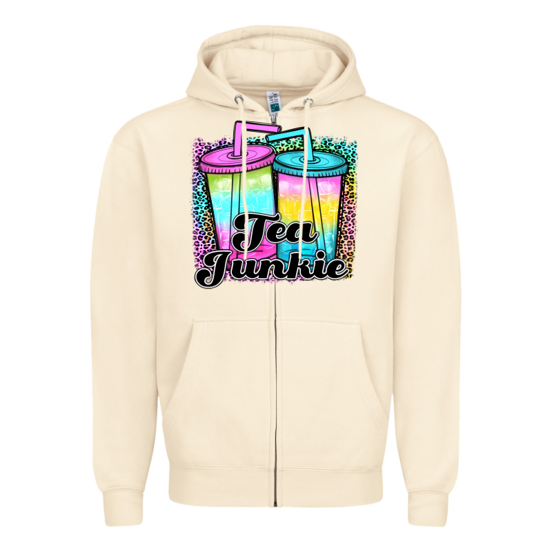 Tea Junkie Zipper Hoodie by JahusDesignShop | Teevron