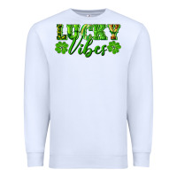 White lucky vibes Premium Sweatshirt - RanaPortraitStore