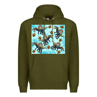 Army Green spinosaurus Premium Hoodie - Artiststas