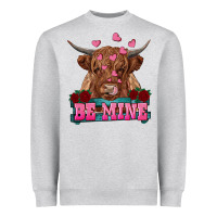Heather Grey be mine highland cow Heavyweight Sweatshirt - RanaPortraitStore