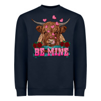 Navy be mine highland cow Heavyweight Sweatshirt - RanaPortraitStore