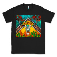 Black western sunflowers longhorn bull skull Classic Tee - Artiststas