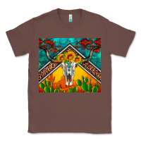 Chestnut western sunflowers longhorn bull skull Classic Tee - Artiststas