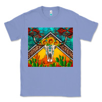 Colony Blue western sunflowers longhorn bull skull Classic Tee - Artiststas