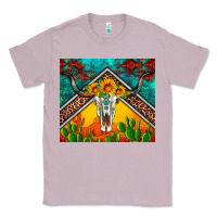 Lilac western sunflowers longhorn bull skull Classic Tee - Artiststas
