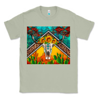 Matcha western sunflowers longhorn bull skull Classic Tee - Artiststas