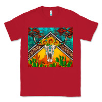 Red western sunflowers longhorn bull skull Classic Tee - Artiststas