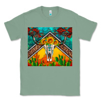 Sage western sunflowers longhorn bull skull Classic Tee - Artiststas