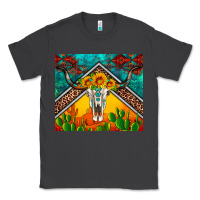 Smoke western sunflowers longhorn bull skull Classic Tee - Artiststas