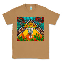 Toasted Coconut western sunflowers longhorn bull skull Classic Tee - Artiststas
