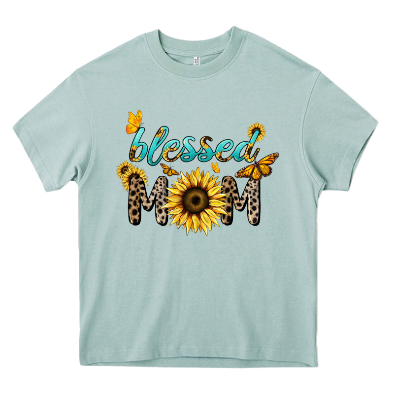Blessed Mom Sunflower Butterfly Mother's Day Heavy Core Tee by HowdyJamesFarm | Teevron