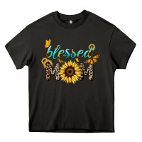 Asphalt Blessed mom sunflower butterfly mother's day Heavy Core Tee - HowdyJamesFarm