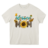Cream Blessed mom sunflower butterfly mother's day Heavy Core Tee - HowdyJamesFarm