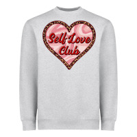 Heather Grey self love club valentine's day Heavyweight Sweatshirt - RanaPortraitStore