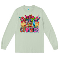 Matcha Hello summer Gnome Long Sleeve Tee - CowhideDigitalArt