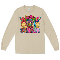 Mushroom Hello summer Gnome Long Sleeve Tee - CowhideDigitalArt