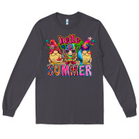 Smoke Hello summer Gnome Long Sleeve Tee - CowhideDigitalArt