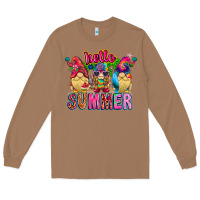 Toasted Coconut Hello summer Gnome Long Sleeve Tee - CowhideDigitalArt