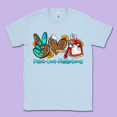 Peace Love Phlebotomy Classic Tee Designed By Oliviacreatesart