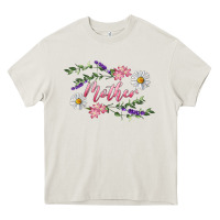 Cream Floral Daisy Mother Heavy Core Tee - RanaPortraitStore