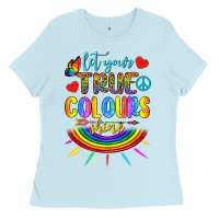 Baby Blue Let Your True Colours Shine Ladies Tee - BundleAndBundleShop