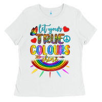 White Let Your True Colours Shine Ladies Tee - BundleAndBundleShop