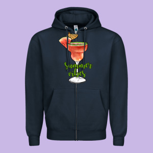 Summer Vibes Zipper Hoodie Designed By Jahusdesignshop