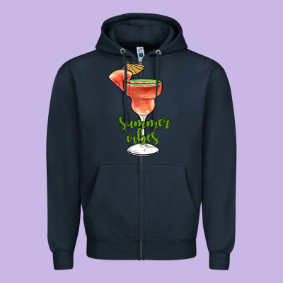 Summer Vibes Zipper Hoodie Designed By Jahusdesignshop
