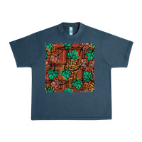Midnight Navy fall leaves seamless pattern Urban Heavy Tee - BundleAndBundleShop