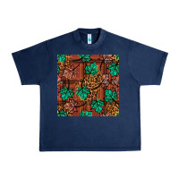 Navy fall leaves seamless pattern Urban Heavy Tee - BundleAndBundleShop