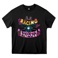 Black Racing mom Mother's Day Heavy Core Tee - HowdyJamesFarm