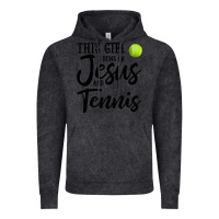Vintage Black this girl runs on jesus and tennis Vintage Hoodie - DesigneFamous