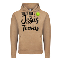 Vintage Coffee this girl runs on jesus and tennis Vintage Hoodie - DesigneFamous