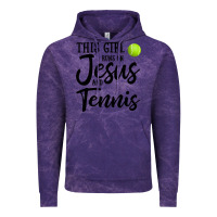 Cloud Purple this girl runs on jesus and tennis Vintage Hoodie - DesigneFamous