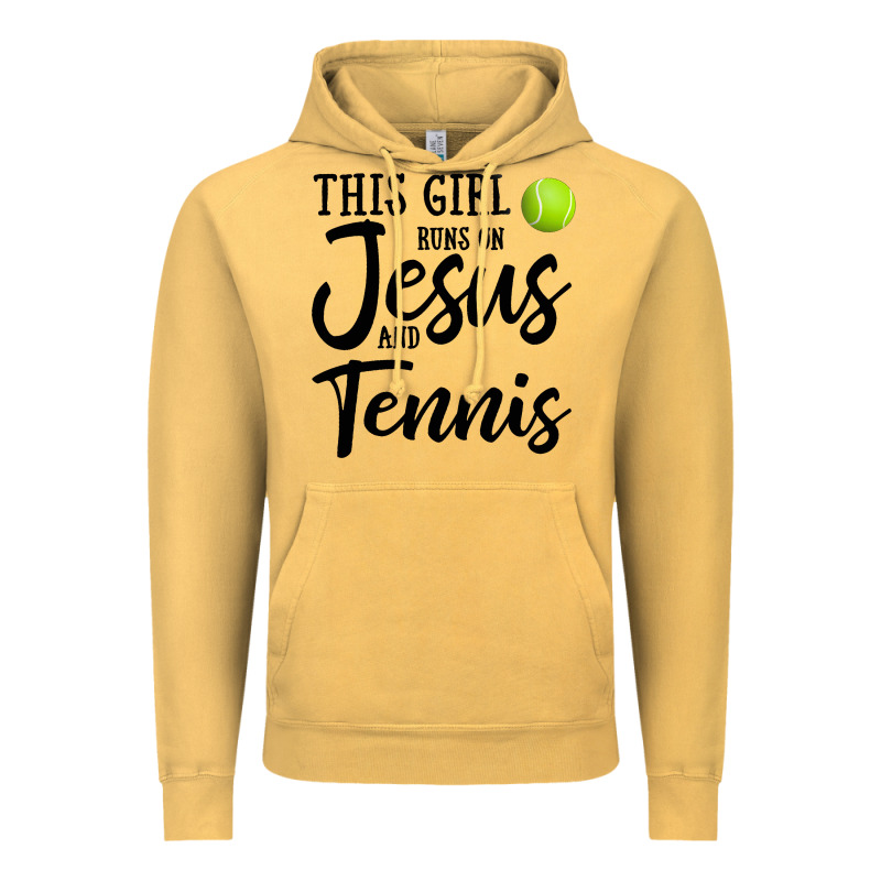 This Girl Runs On Jesus And Tennis Vintage Hoodie by DesigneFamous | Teevron