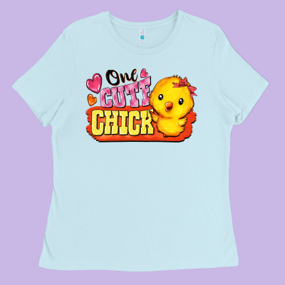 One Cute Chick Ladies Tee Designed By Fadigitalartstudio