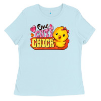 Baby Blue one cute chick Ladies Tee - FaDigitalArtStudio