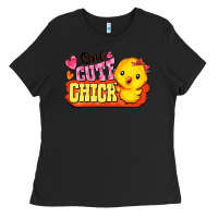 Black one cute chick Ladies Tee - FaDigitalArtStudio