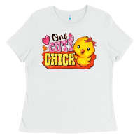 White one cute chick Ladies Tee - FaDigitalArtStudio