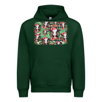 Forest Green baby cow floral aztec background Urban Hoodie - Jasminsmagicworld